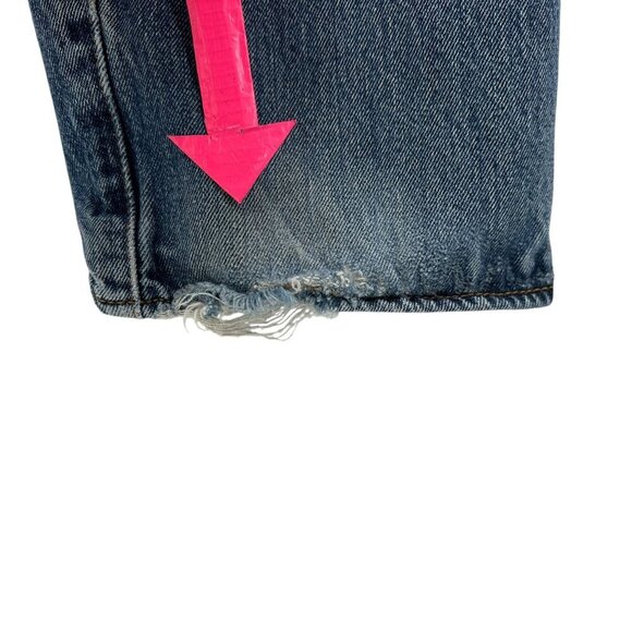 Vintage Levi's 501 Button Fly Distressed Denim Straight Leg Jeans Mens 36X30 - Picture 11 of 16